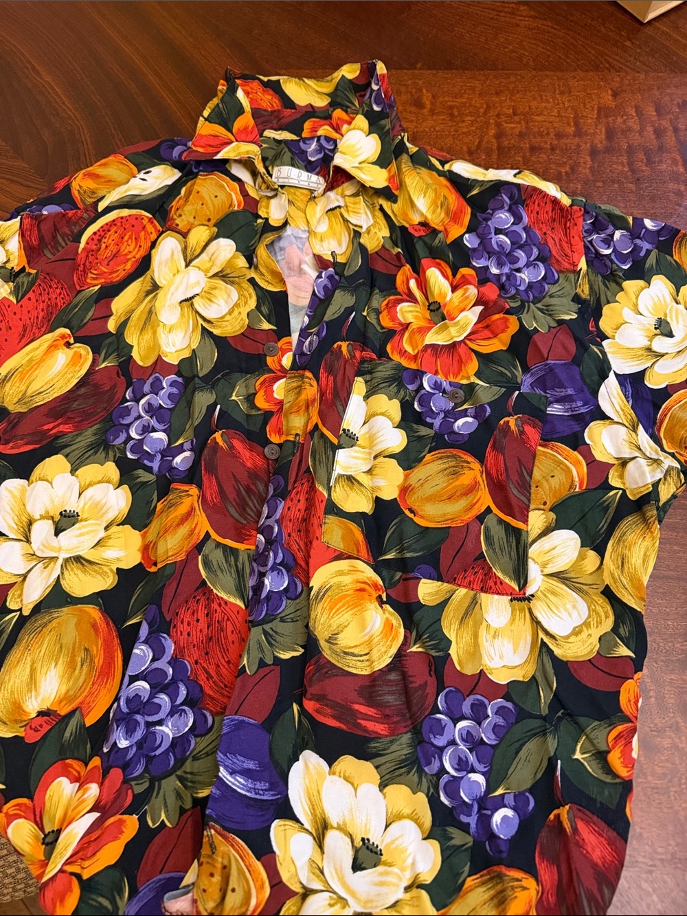 Vintage Burma Bibas Camp Shirt  Rayon Hawaii 90’s floral short sleeve L